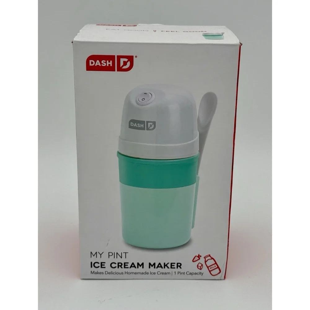 DASH My Pint Ice Cream Maker Aqua White 1 Pint Sorbet Frozen Yogurt Open Box